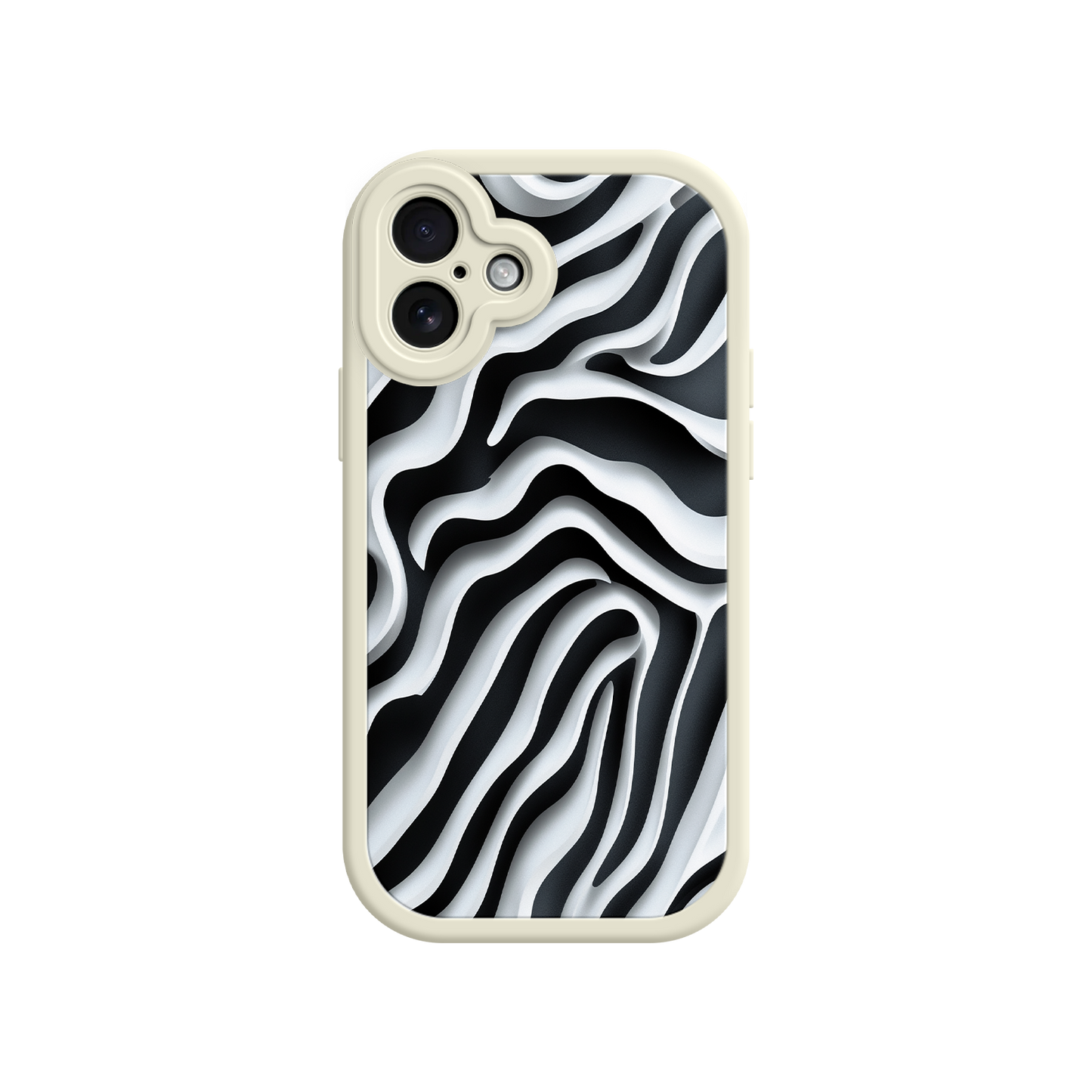 #MC0040 Factory Wholesale Zebra Pattern iPhone 17 Case – Black & White Protective Cover for iPhone 16 Pro / Max
