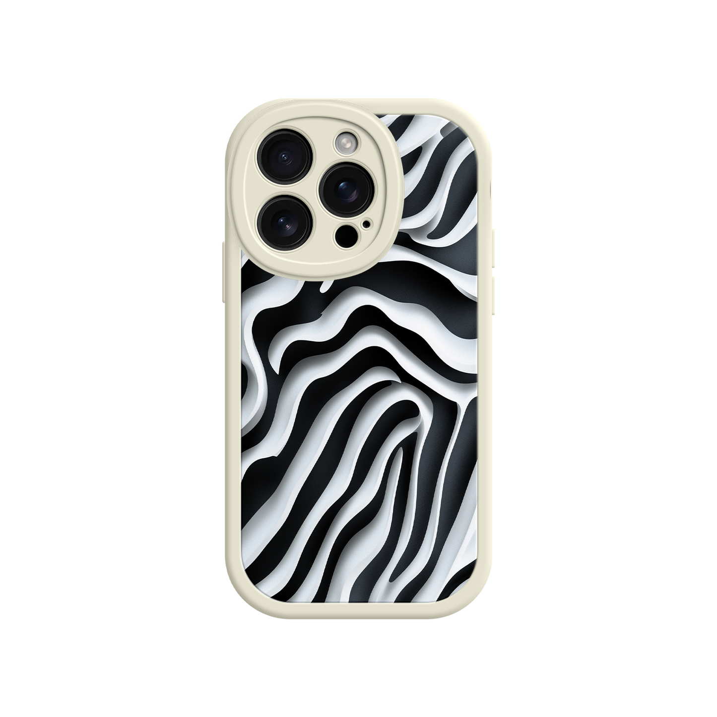 #MC0040 Factory Wholesale Zebra Pattern iPhone 17 Case – Black & White Protective Cover for iPhone 16 Pro / Max