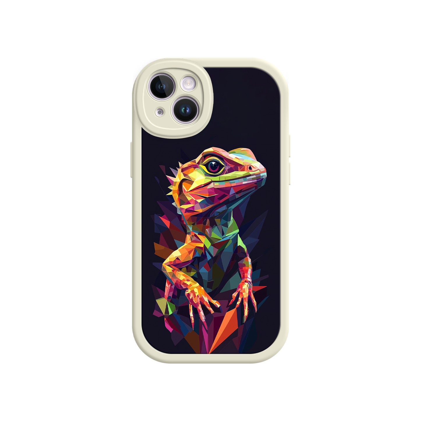 #MC0024 Factory Wholesale Geometric Lizard iPhone 17 Case – Colorful Polygon Art, Protective Animal Print Cover, Bold Reptile Design