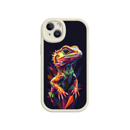 #MC0024 Factory Wholesale Geometric Lizard iPhone 17 Case – Colorful Polygon Art, Protective Animal Print Cover, Bold Reptile Design