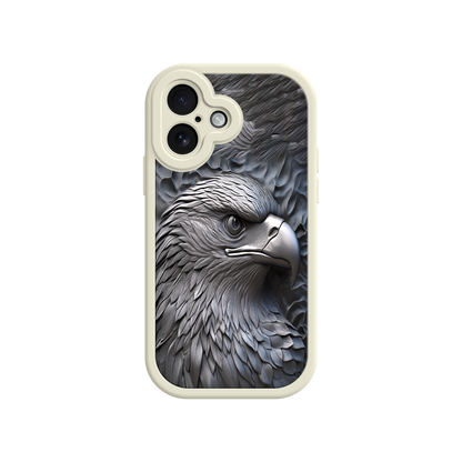 #MC0026 Factory Wholesale Embossed Eagle iPhone 17 Case – Grayscale 3D Design, Rugged Protective Cover, Symbol of Strength & Freedom