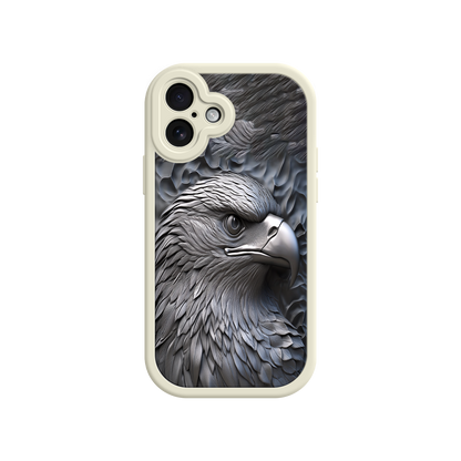 #MC0026 Factory Wholesale Embossed Eagle iPhone 17 Case – Grayscale 3D Design, Rugged Protective Cover, Symbol of Strength & Freedom