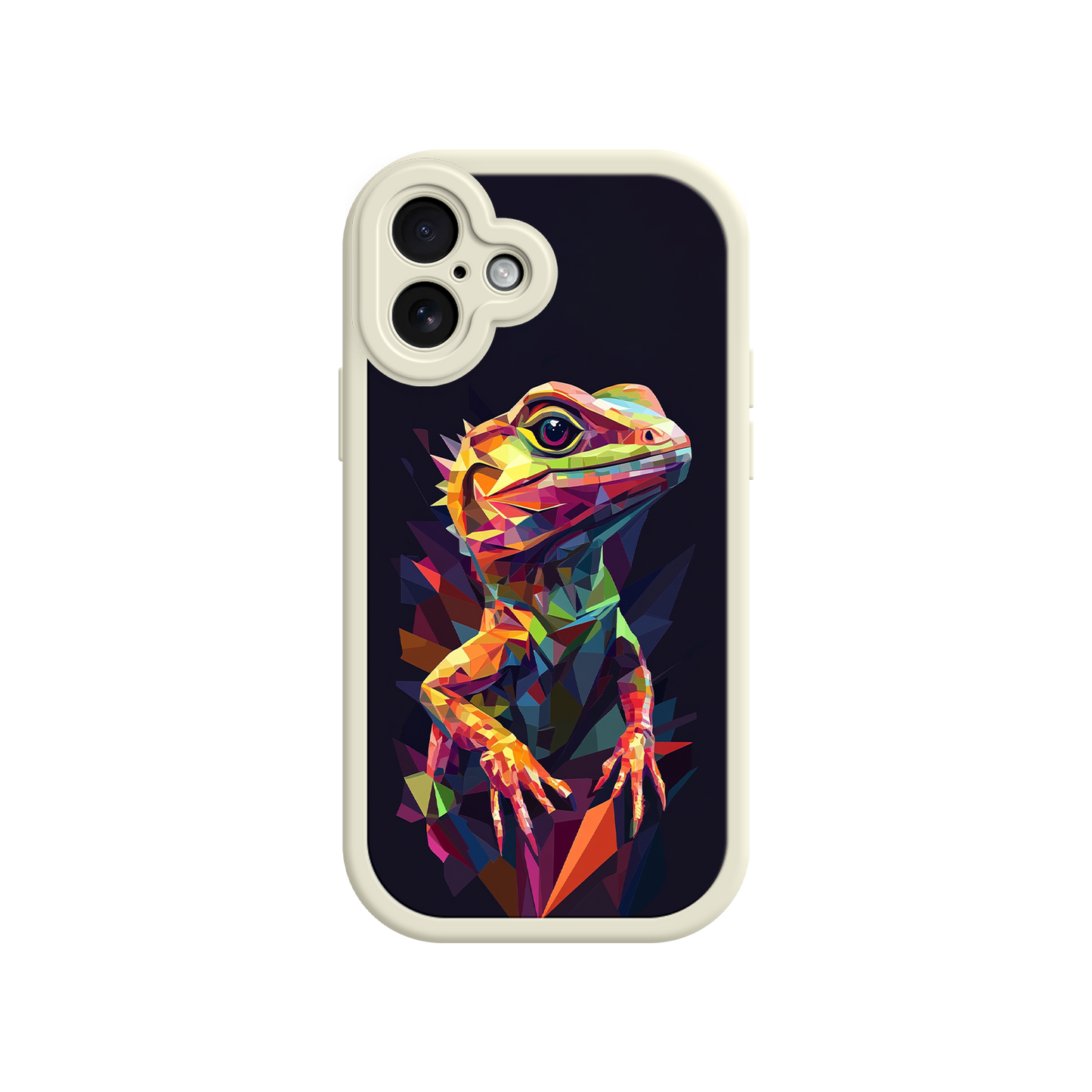 #MC0024 Factory Wholesale Geometric Lizard iPhone 17 Case – Colorful Polygon Art, Protective Animal Print Cover, Bold Reptile Design