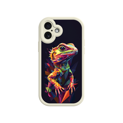 #MC0024 Factory Wholesale Geometric Lizard iPhone 17 Case – Colorful Polygon Art, Protective Animal Print Cover, Bold Reptile Design