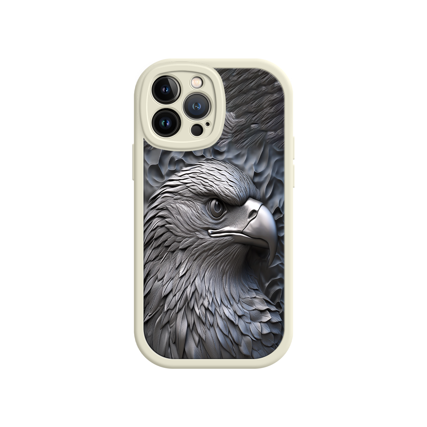 #MC0026 Factory Wholesale Embossed Eagle iPhone 17 Case – Grayscale 3D Design, Rugged Protective Cover, Symbol of Strength & Freedom
