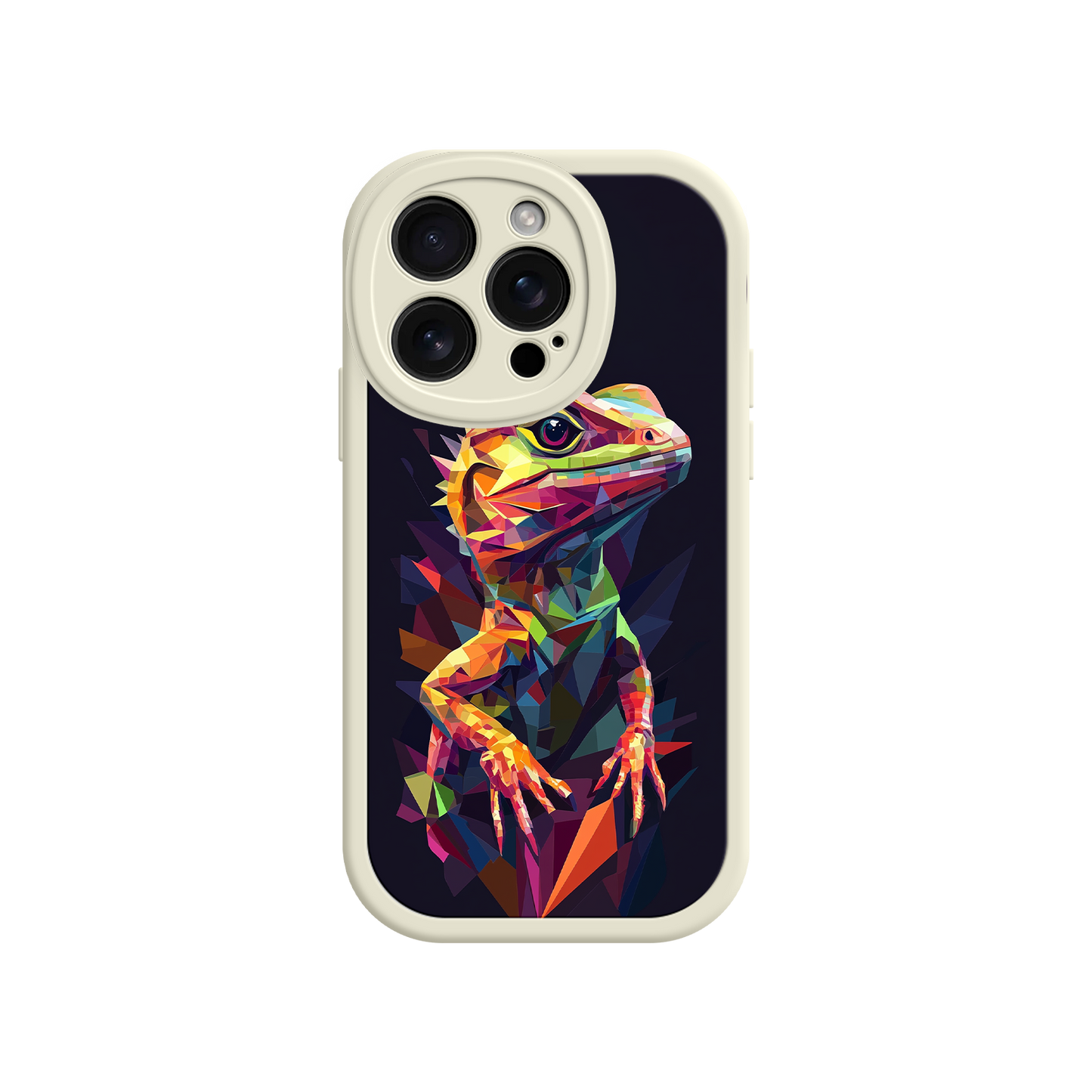 #MC0024 Factory Wholesale Geometric Lizard iPhone 17 Case – Colorful Polygon Art, Protective Animal Print Cover, Bold Reptile Design