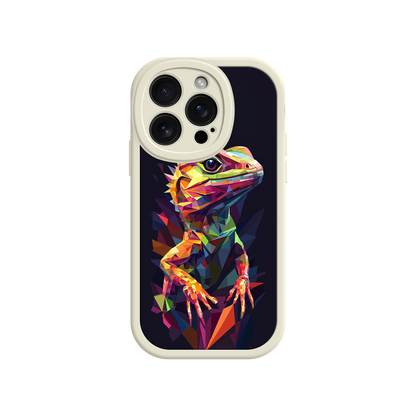 #MC0024 Factory Wholesale Geometric Lizard iPhone 17 Case – Colorful Polygon Art, Protective Animal Print Cover, Bold Reptile Design