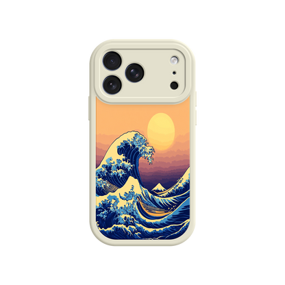 #MC0012 Factory Wholesale Great Wave Sunset iPhone Case – Japanese Art with Ocean & Mountain Design