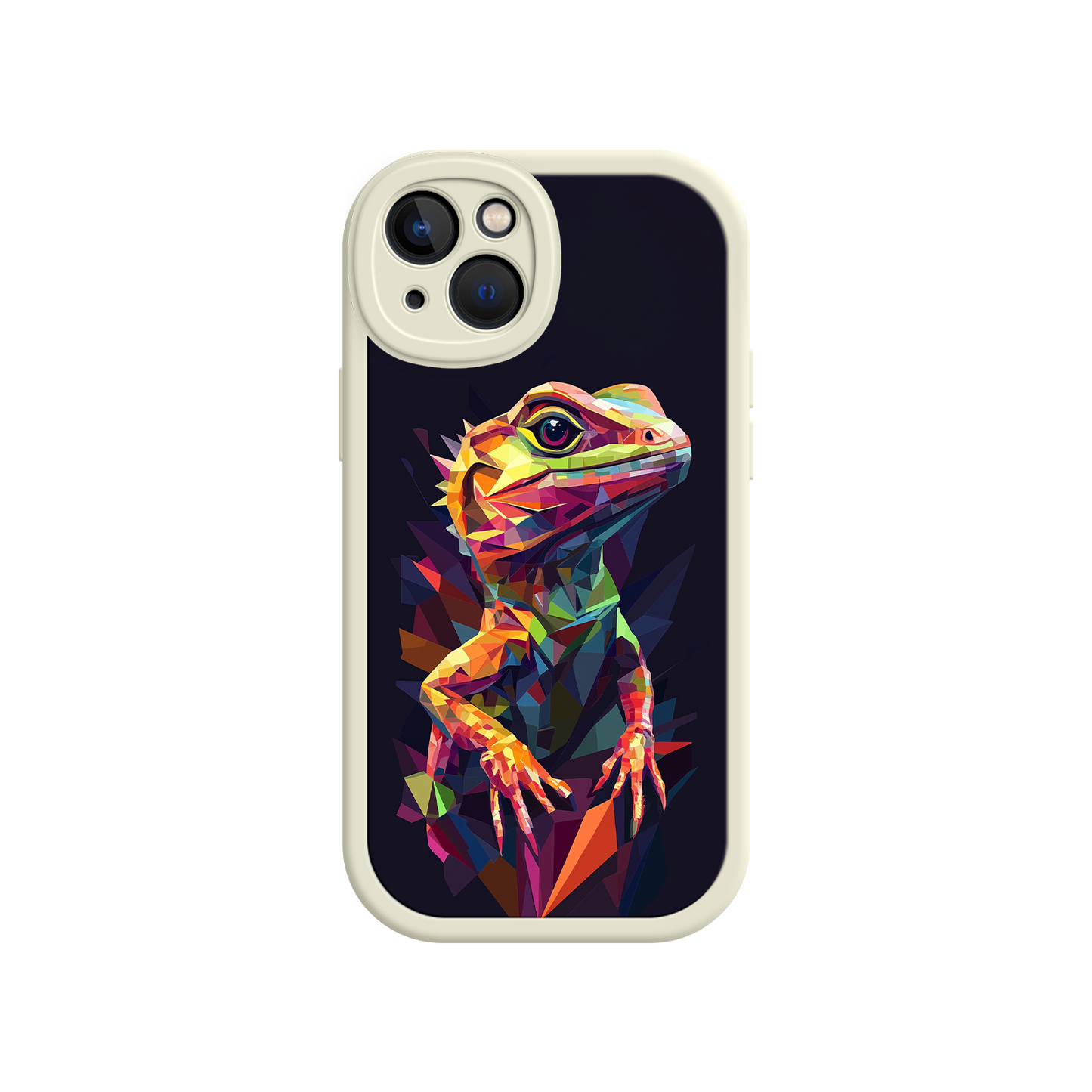 #MC0024 Factory Wholesale Geometric Lizard iPhone 17 Case – Colorful Polygon Art, Protective Animal Print Cover, Bold Reptile Design