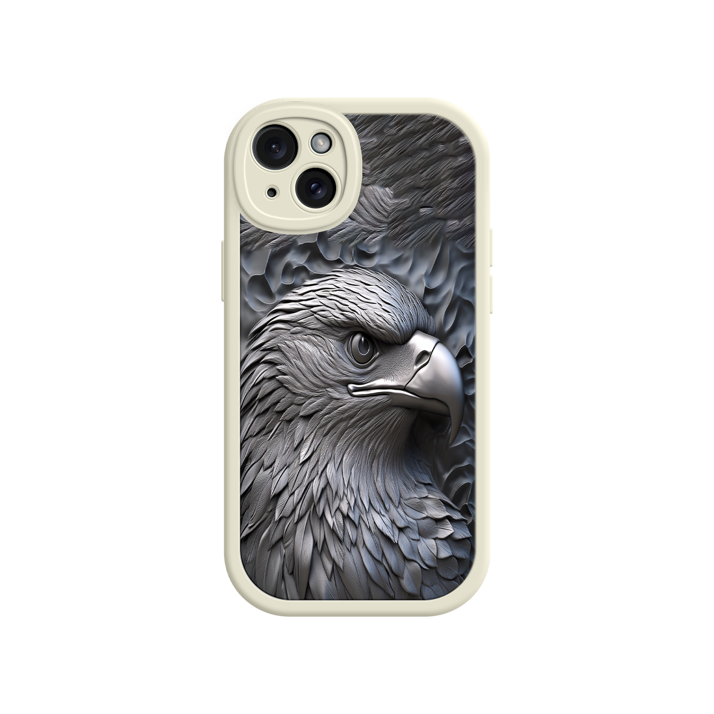 #MC0026 Factory Wholesale Embossed Eagle iPhone 17 Case – Grayscale 3D Design, Rugged Protective Cover, Symbol of Strength & Freedom