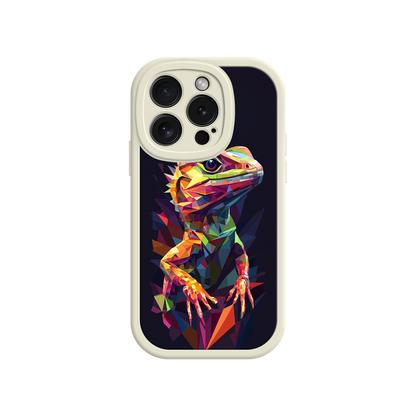 #MC0024 Factory Wholesale Geometric Lizard iPhone 17 Case – Colorful Polygon Art, Protective Animal Print Cover, Bold Reptile Design