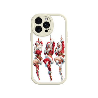 Santa-themed phone case with vintage holiday performers