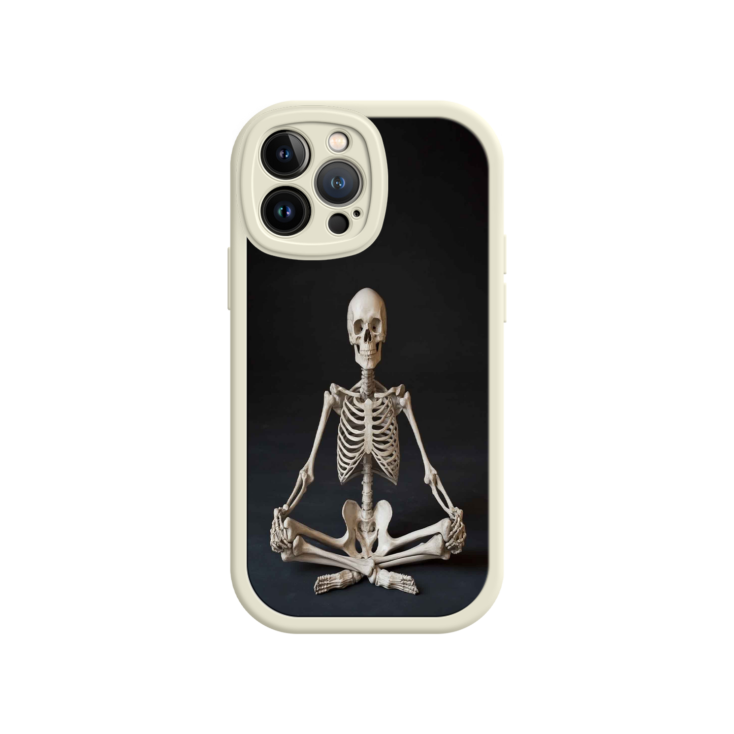 #MC0041 Factory Wholesale Meditating Skeleton iPhone 17 Case – Gothic Skelly Yoga Art, Anatomical Design, Spiritual Aesthetic