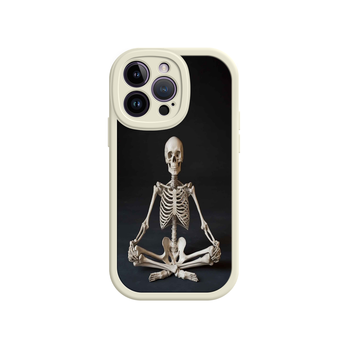 #MC0041 Factory Wholesale Meditating Skeleton iPhone 17 Case – Gothic Skelly Yoga Art, Anatomical Design, Spiritual Aesthetic