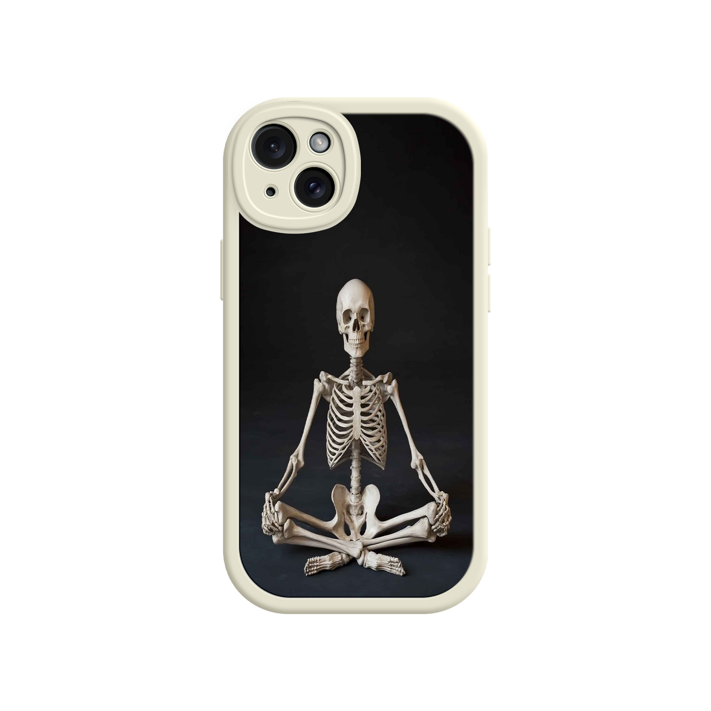 #MC0041 Factory Wholesale Meditating Skeleton iPhone 17 Case – Gothic Skelly Yoga Art, Anatomical Design, Spiritual Aesthetic