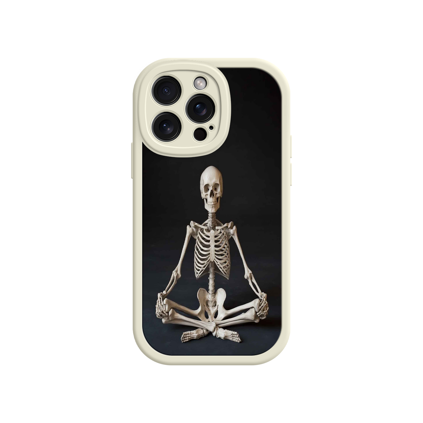 #MC0041 Factory Wholesale Meditating Skeleton iPhone 17 Case – Gothic Skelly Yoga Art, Anatomical Design, Spiritual Aesthetic