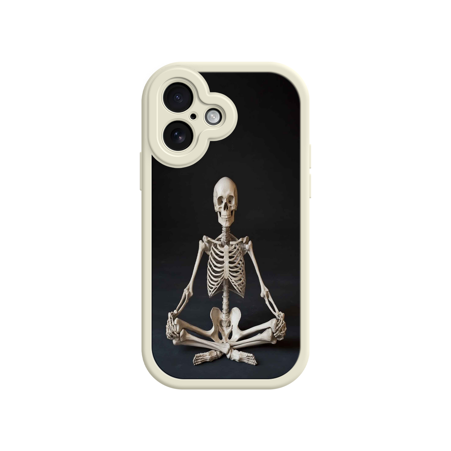 #MC0041 Factory Wholesale Meditating Skeleton iPhone 17 Case – Gothic Skelly Yoga Art, Anatomical Design, Spiritual Aesthetic
