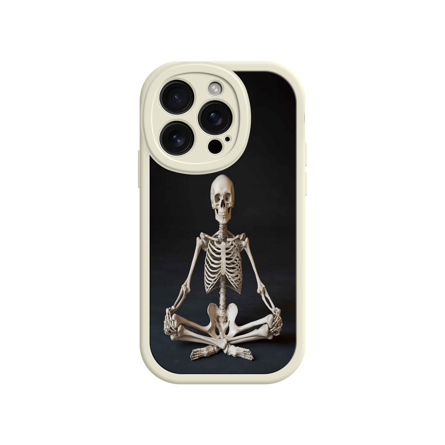 #MC0041 Factory Wholesale Meditating Skeleton iPhone 17 Case – Gothic Skelly Yoga Art, Anatomical Design, Spiritual Aesthetic