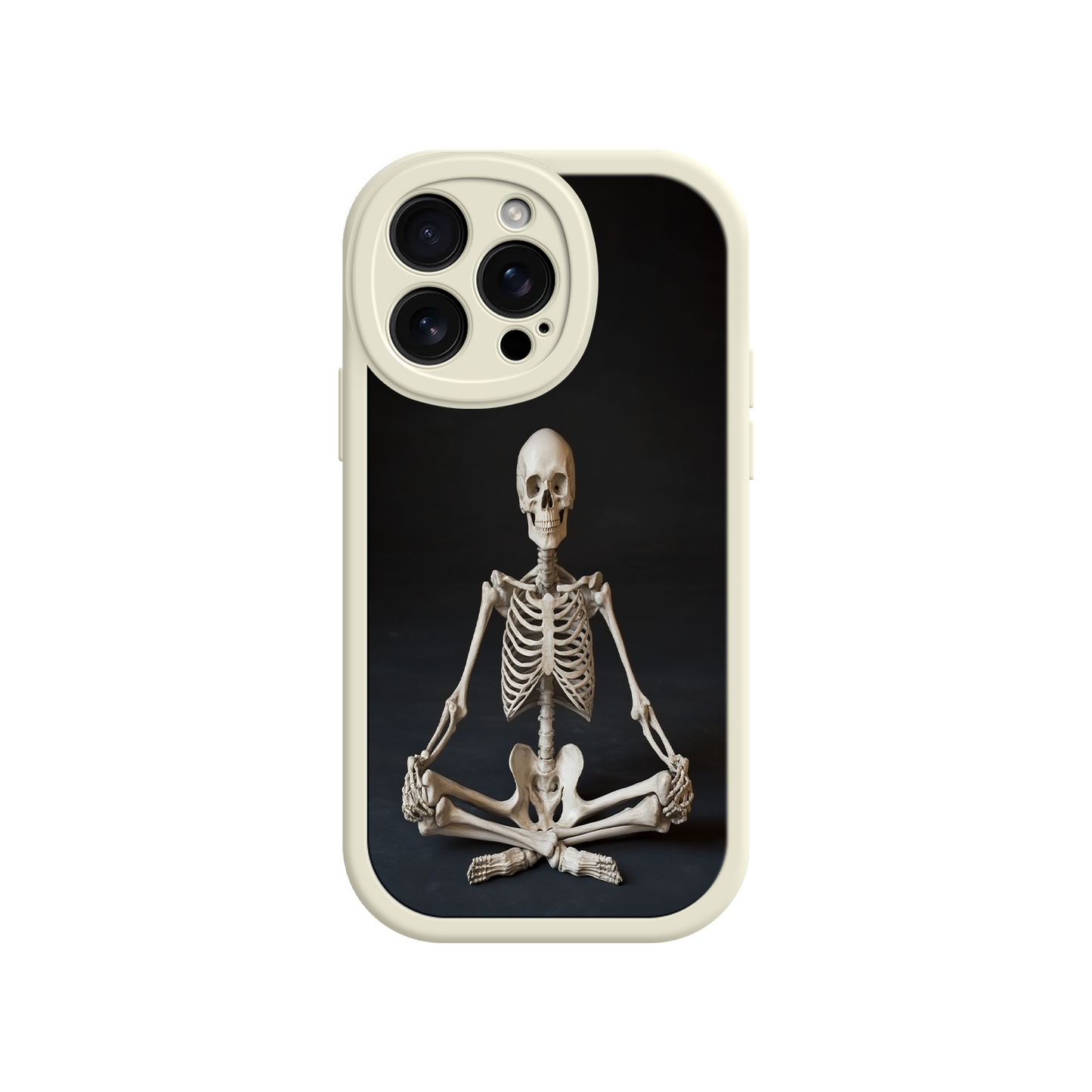 #MC0041 Factory Wholesale Meditating Skeleton iPhone 17 Case – Gothic Skelly Yoga Art, Anatomical Design, Spiritual Aesthetic