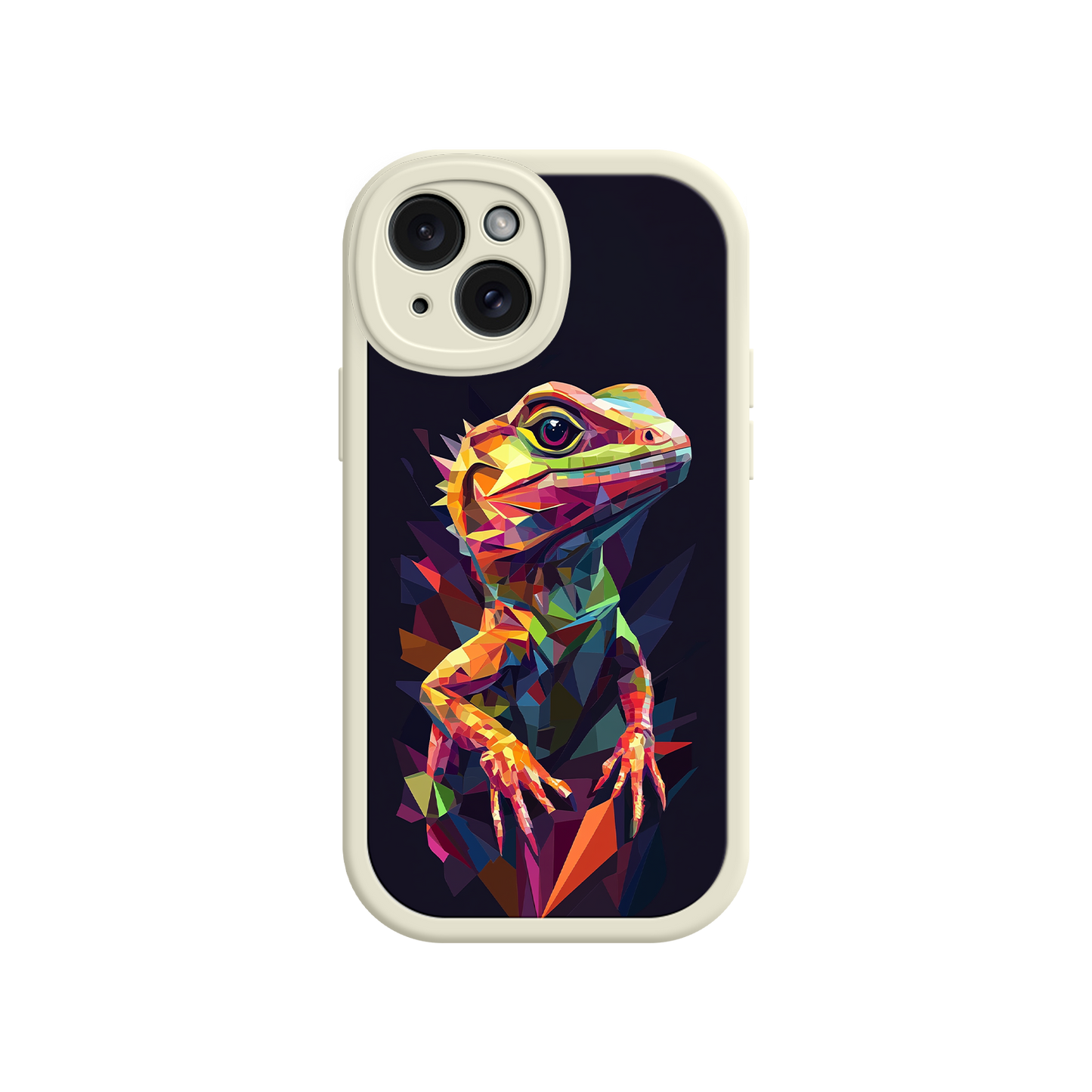 #MC0024 Factory Wholesale Geometric Lizard iPhone 17 Case – Colorful Polygon Art, Protective Animal Print Cover, Bold Reptile Design