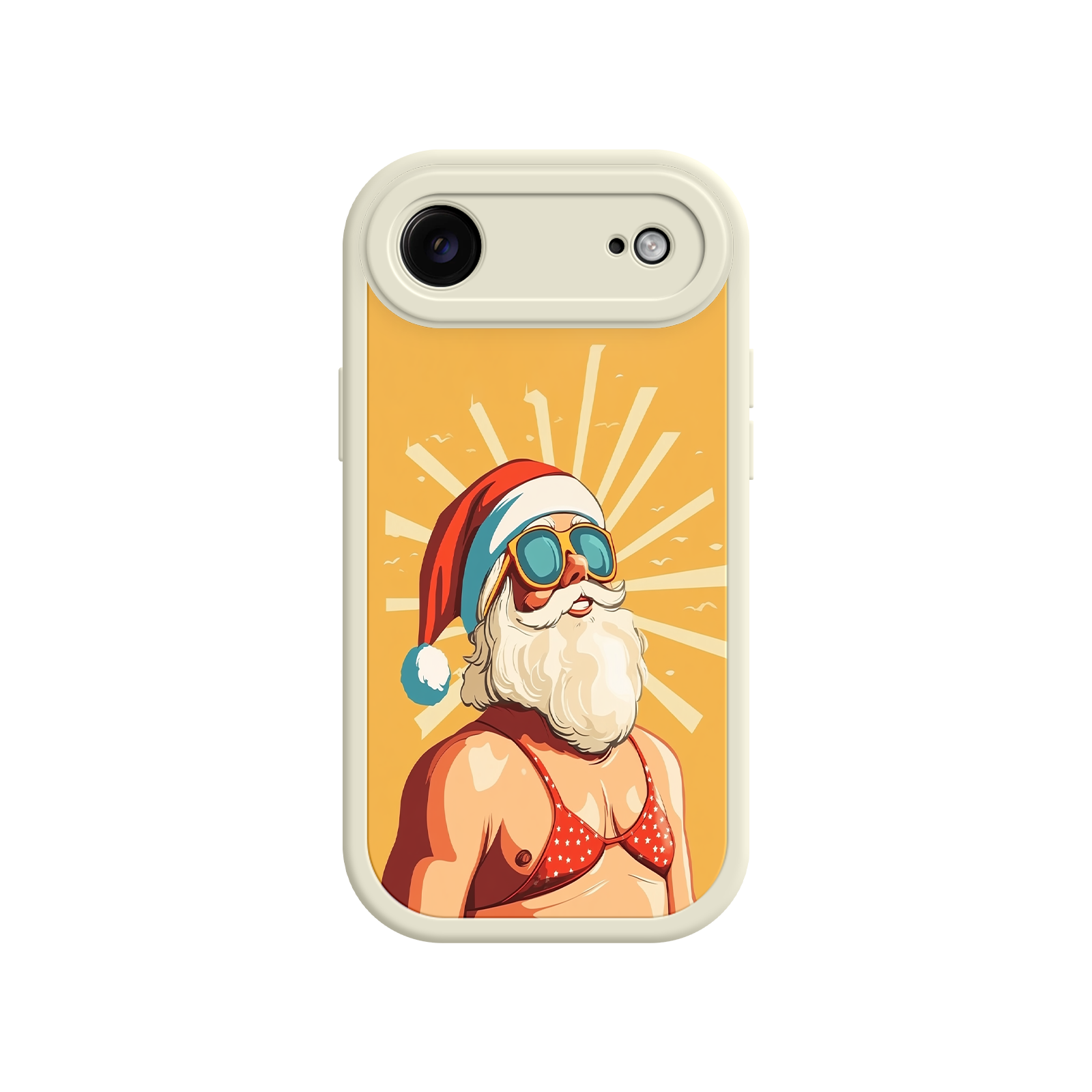 Whimsical iPhone case with humorous Christmas art