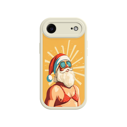 Humorous iPhone case with Santa in red bikini top