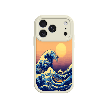 #MC0012 Factory Wholesale Great Wave Sunset iPhone Case – Japanese Art with Ocean & Mountain Design