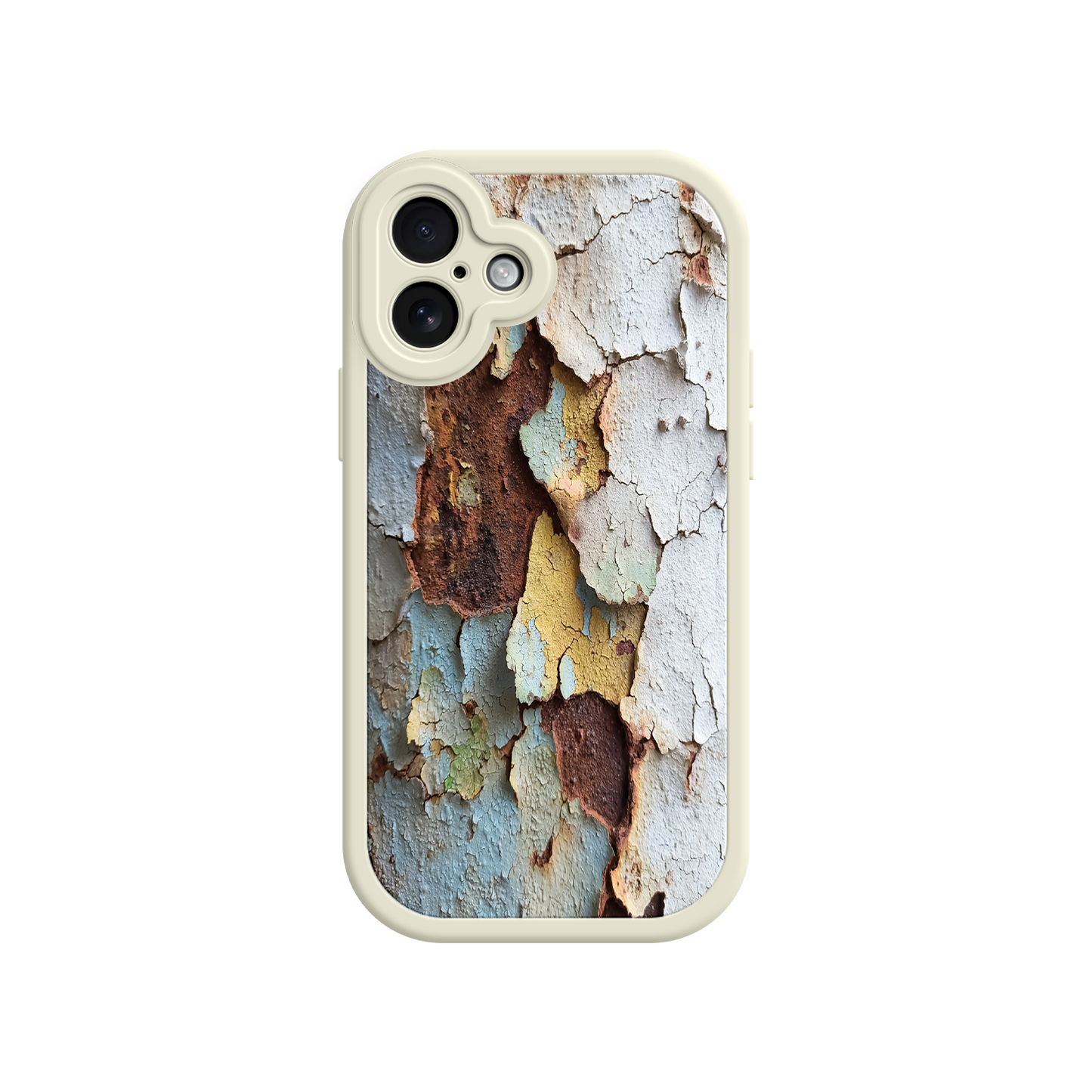 Weathered phone case with earthy tones and texture