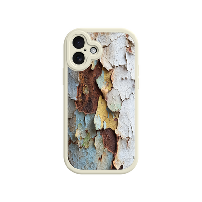 Weathered phone case with earthy tones and texture