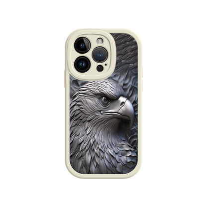 #MC0026 Factory Wholesale Embossed Eagle iPhone 17 Case – Grayscale 3D Design, Rugged Protective Cover, Symbol of Strength & Freedom
