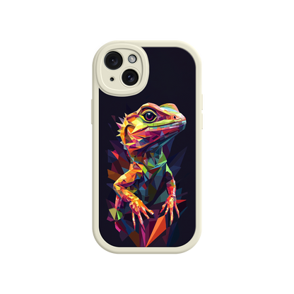 #MC0024 Factory Wholesale Geometric Lizard iPhone 17 Case – Colorful Polygon Art, Protective Animal Print Cover, Bold Reptile Design