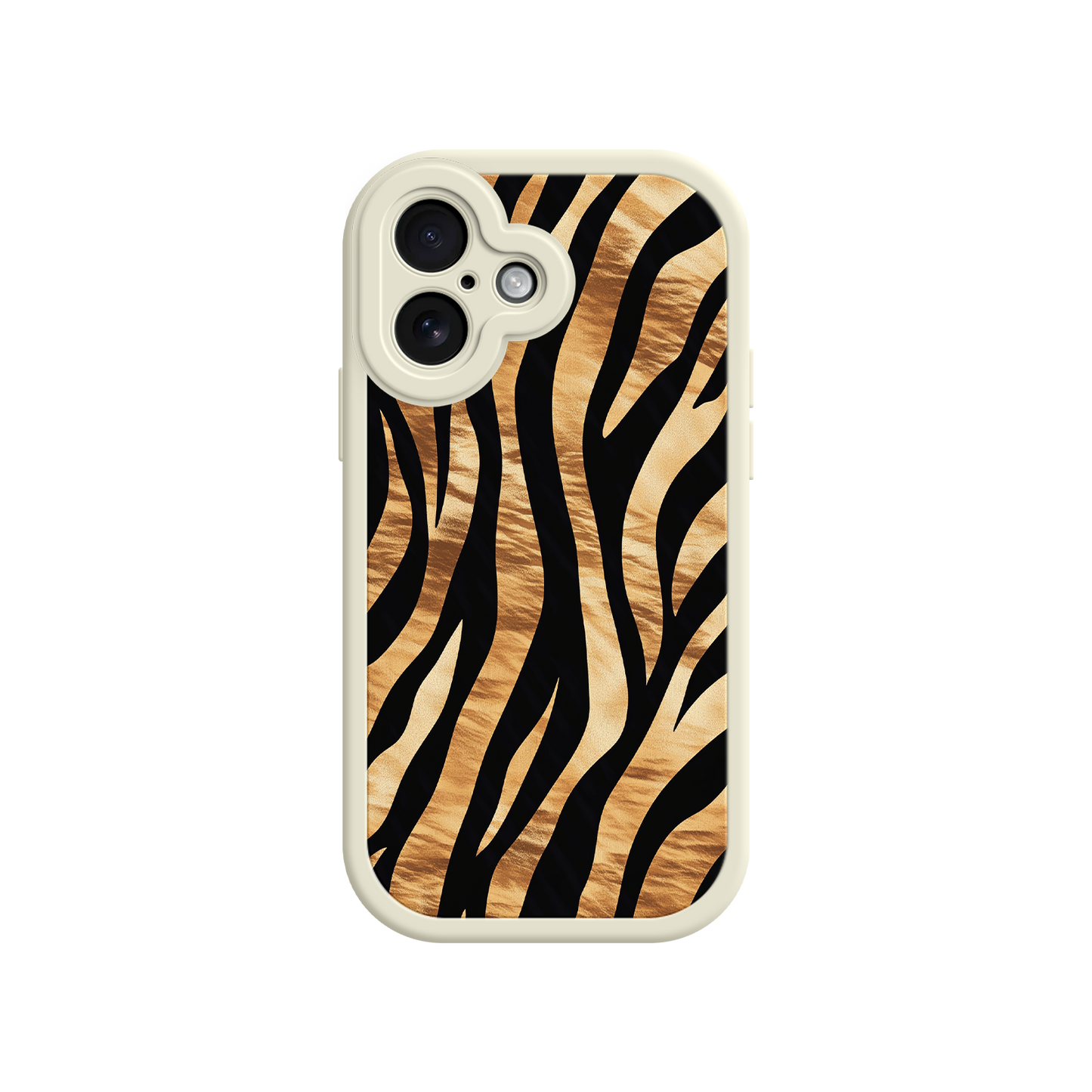 Wild animal print phone case with green trim