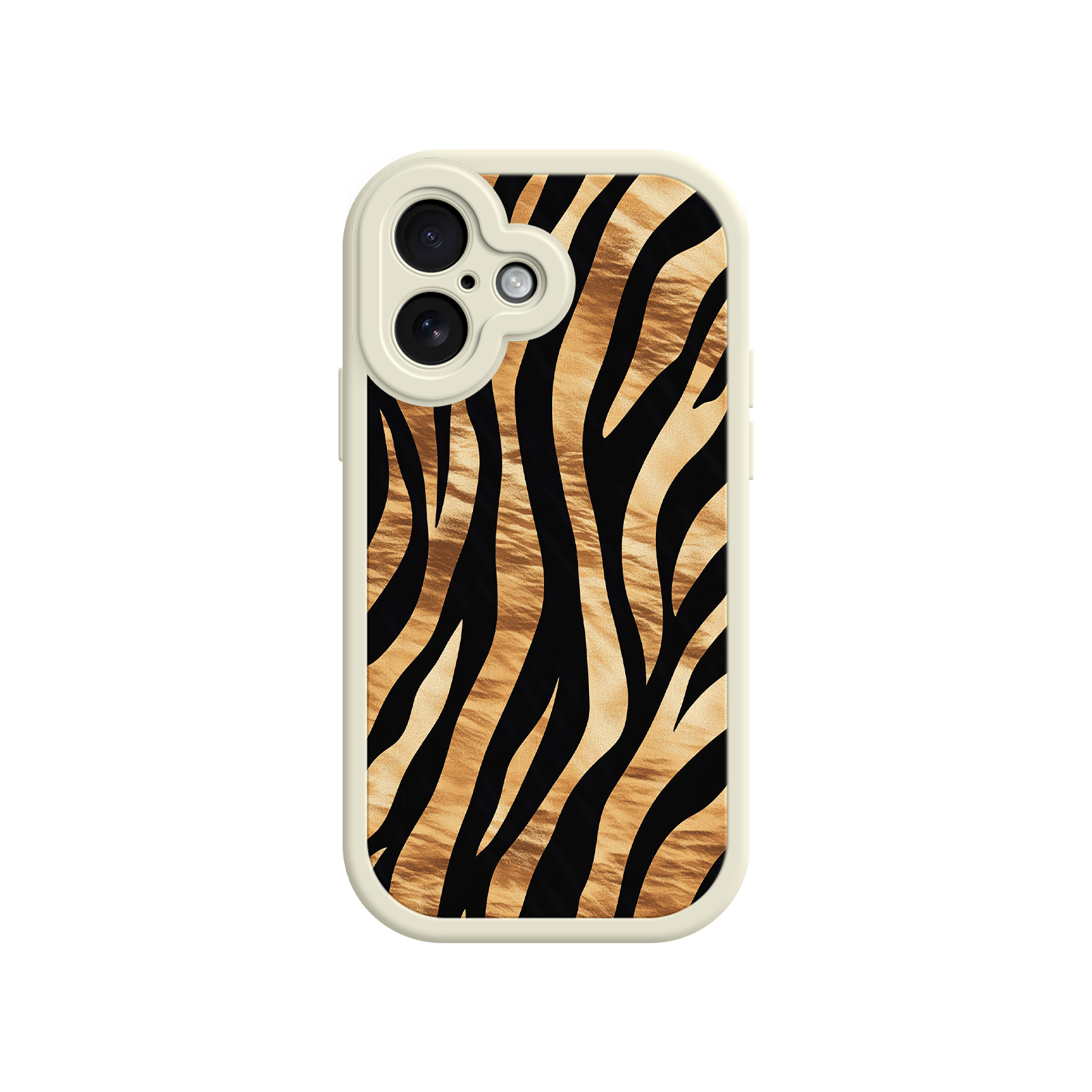 Wild animal print phone case with green trim