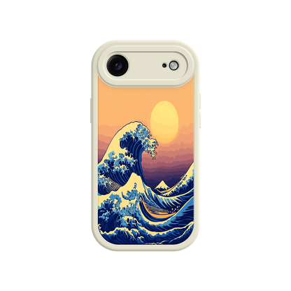 #MC0012 Factory Wholesale Great Wave Sunset iPhone Case – Japanese Art with Ocean & Mountain Design