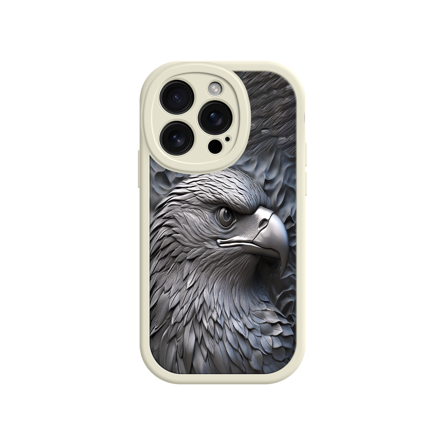#MC0026 Factory Wholesale Embossed Eagle iPhone 17 Case – Grayscale 3D Design, Rugged Protective Cover, Symbol of Strength & Freedom