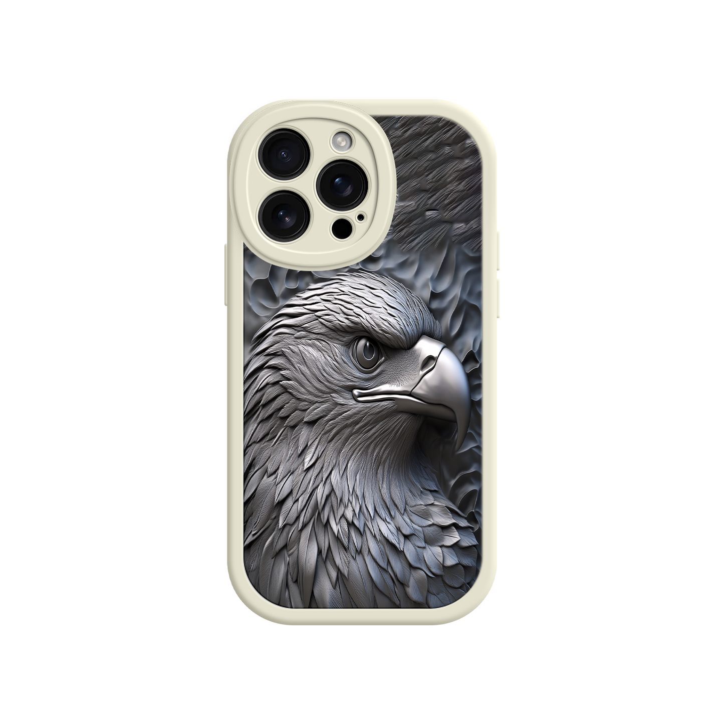 #MC0026 Factory Wholesale Embossed Eagle iPhone 17 Case – Grayscale 3D Design, Rugged Protective Cover, Symbol of Strength & Freedom