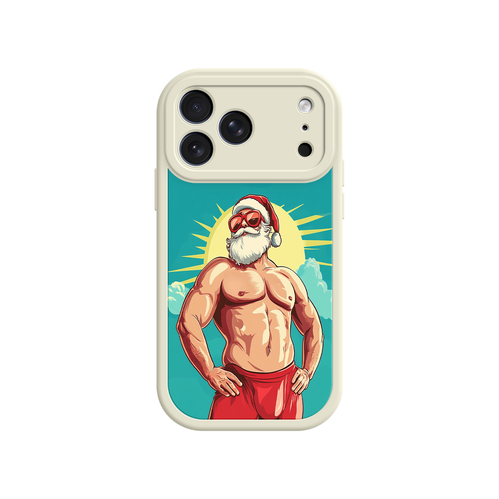 Cartoon Santa Claus phone case with sunglasses and abs