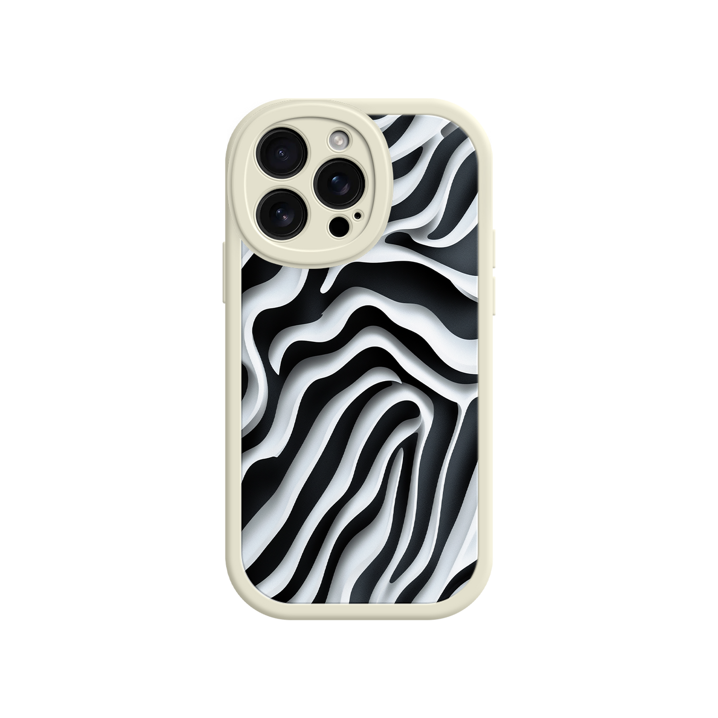 #MC0040 Factory Wholesale Zebra Pattern iPhone 17 Case – Black & White Protective Cover for iPhone 16 Pro / Max