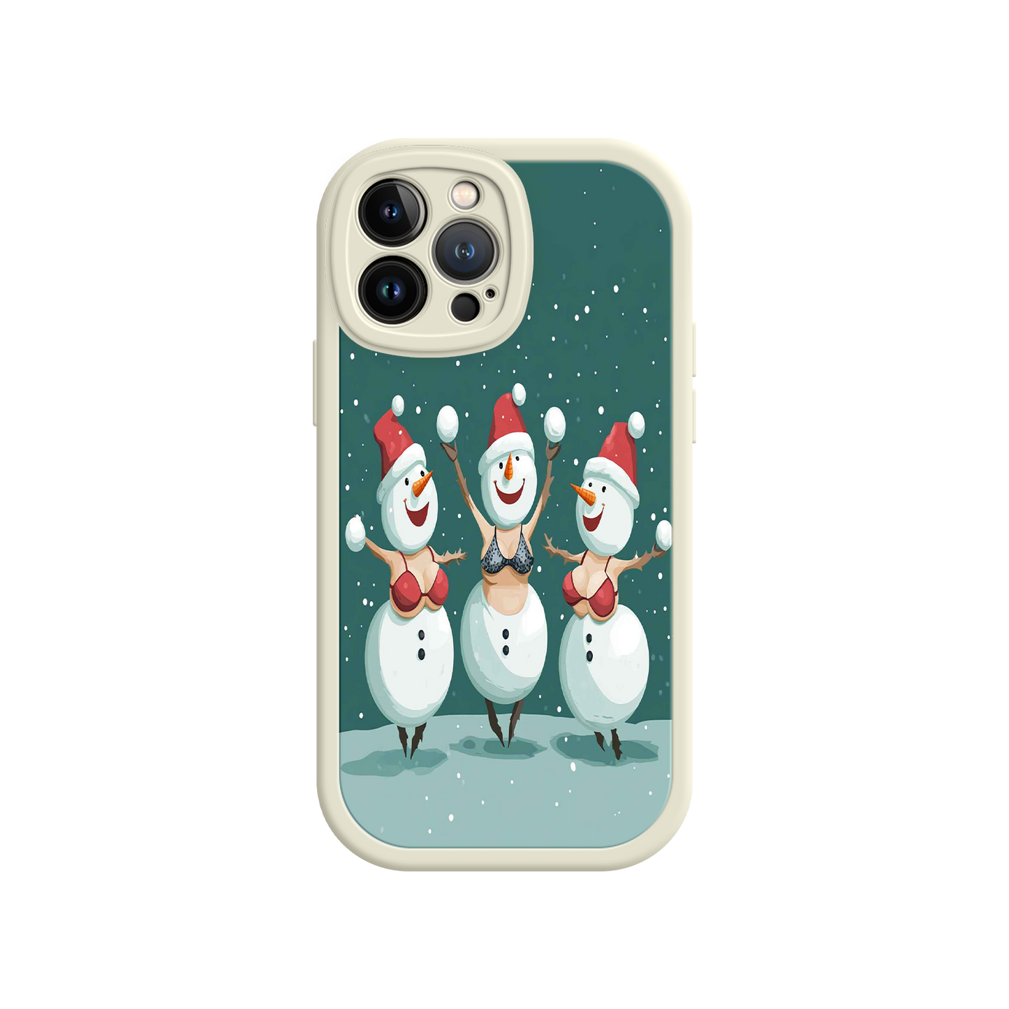 #MC0037 Factory Wholesale Festive Snowman iPhone 17 Case – Funny Christmas Art, Jolly Holiday Design, Soft Snowflakes