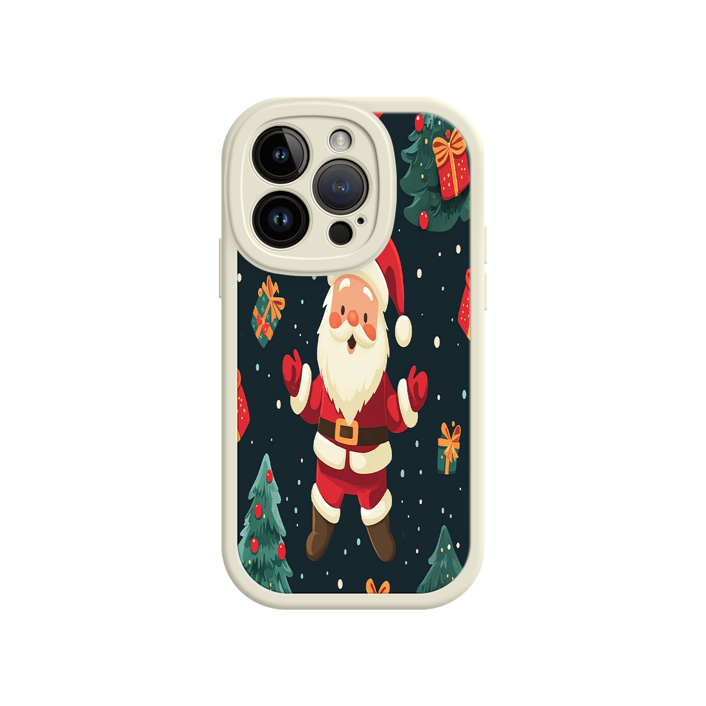 #MC0032 Factory Wholesale Festive Santa iPhone 17 Case – Christmas Holiday Design, Jolly Santa Claus, Gift Boxes & Trees