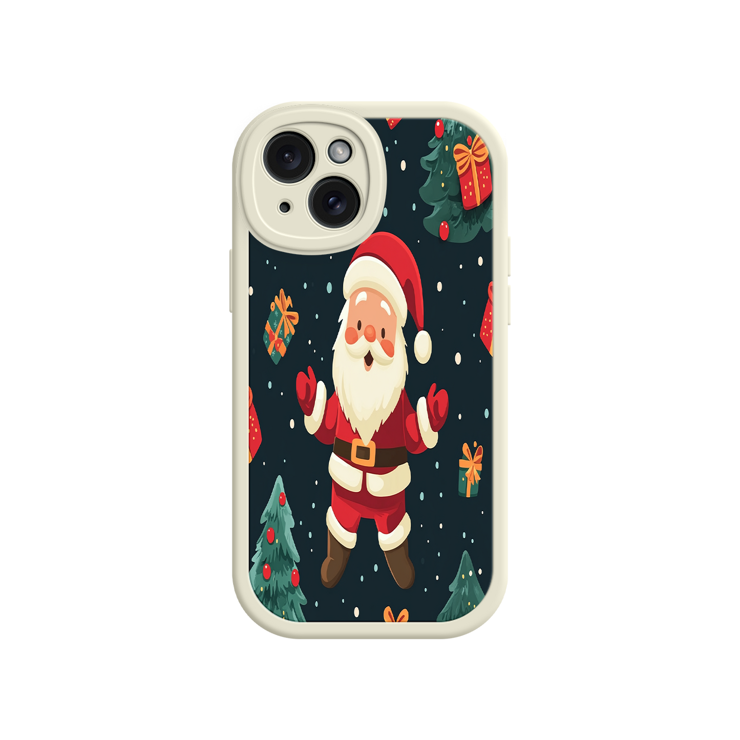 #MC0032 Factory Wholesale Festive Santa iPhone 17 Case – Christmas Holiday Design, Jolly Santa Claus, Gift Boxes & Trees