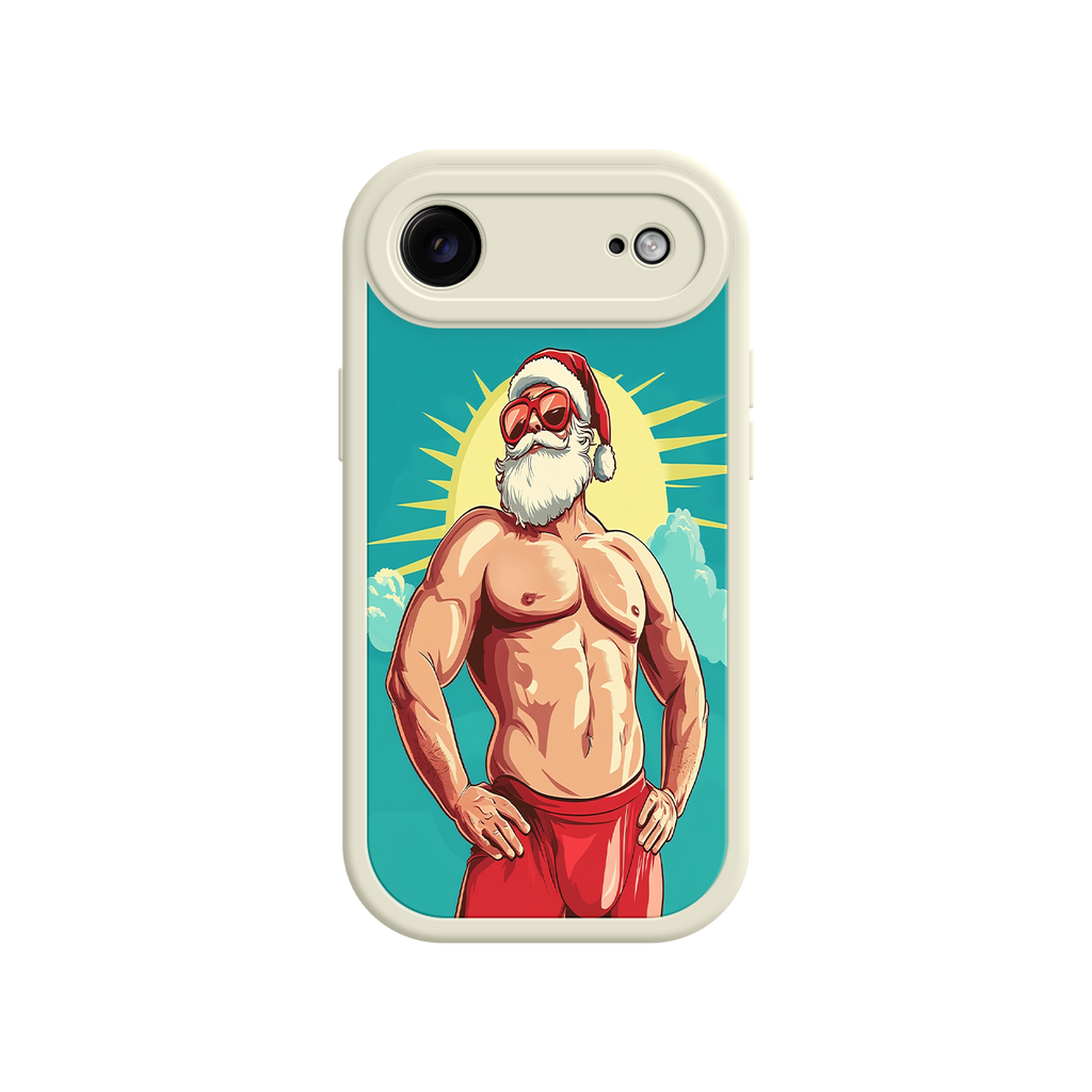 iPhone case with bold Santa Claus cartoon